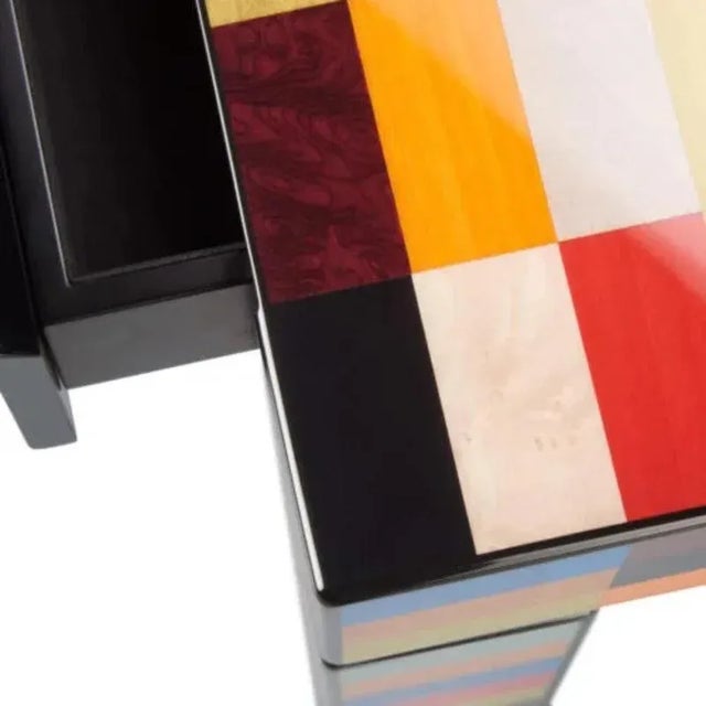 Venice rialto desk by morici dimensions: w 113 x d 65 x h 77 cm, drawers : 42×43 h6 covered in alcantara. Materials: wood,...