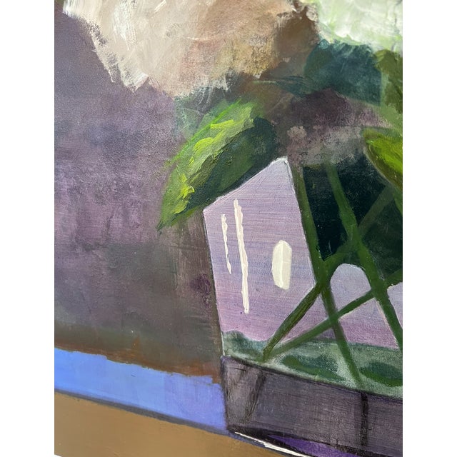 “Cotton Balls" Contemporary Impressionist Floral Still Life of Hydrangea Blossoms by Mill Valley Artist Mary Anne McKernie For Sale - Image 4 of 8
