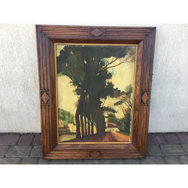Oil Painting on Plywood, 1930s For Sale - Image 6 of 18