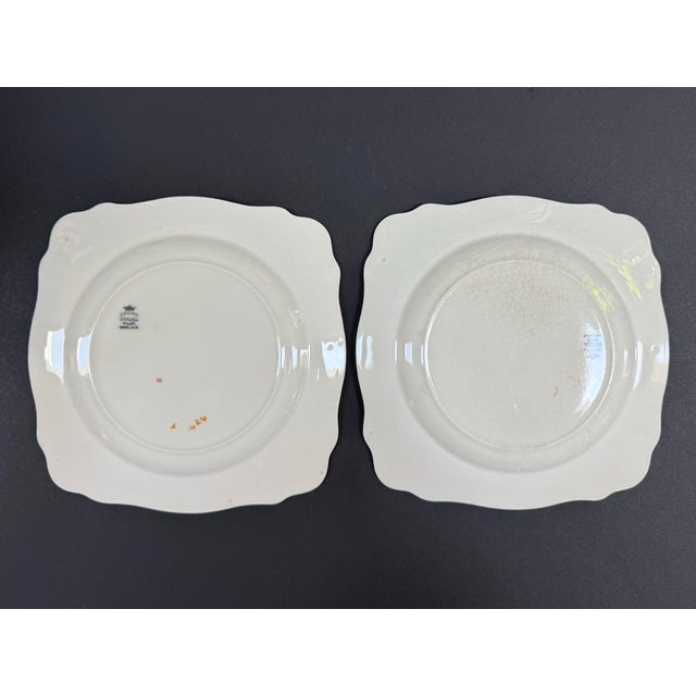 Burnt Orange Vintage English Crown Ducal Ware Salad / Lunch Plates - Set of 6 For Sale - Image 8 of 10