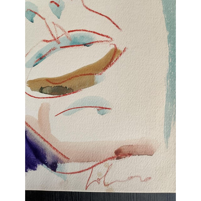 Mario Salmaso, Modern Girls, 1980, Mixed Media on Paper For Sale - Image 3 of 6