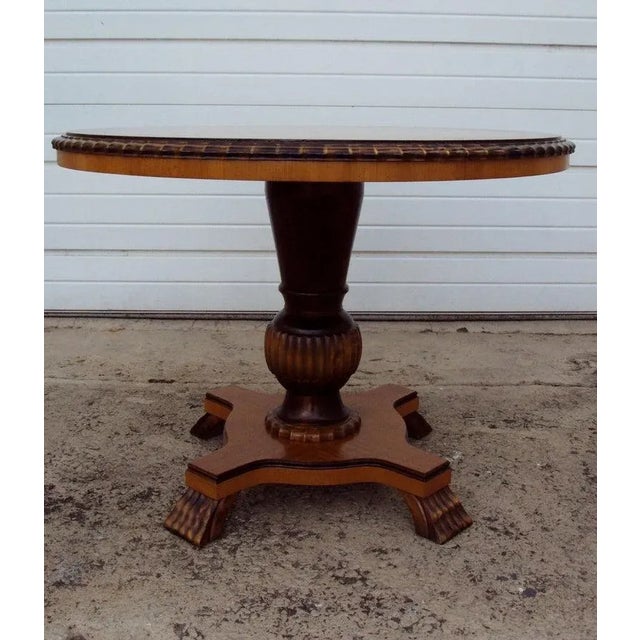 Swedish Art Deco Round Pedestal End Table For Sale - Image 4 of 11