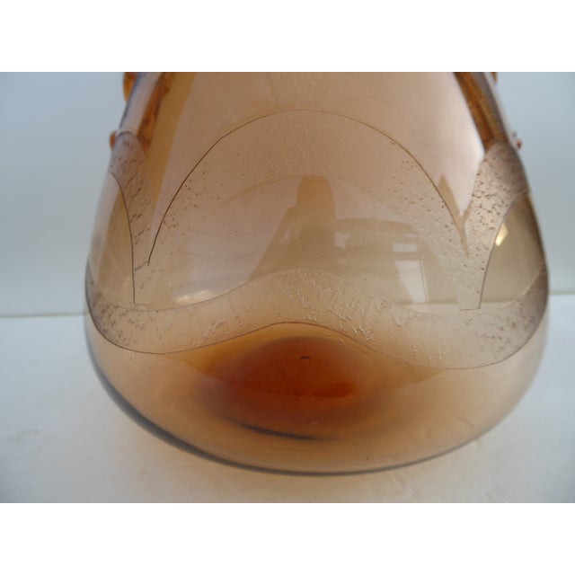 Italian Art Glass Art Deco Murano with Cameo Etched Pattern Vase attributed to Cappellin Vittorio Zecchin For Sale - Image 4 of 17