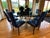 Custom Vibrant Cobalt Blue Marine-Grade Upholstered Modern High-Back Dining Chair For Sale - Image 9 of 10