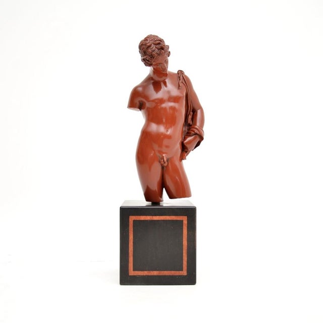 Neoclassical Style Sculpture of Meleager, 1950, Resin on Wood Base For Sale - Image 3 of 14