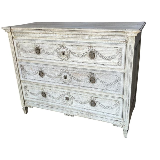 Antique Bleached Oak Flemish Chest of Drawers For Sale - Image 17 of 17