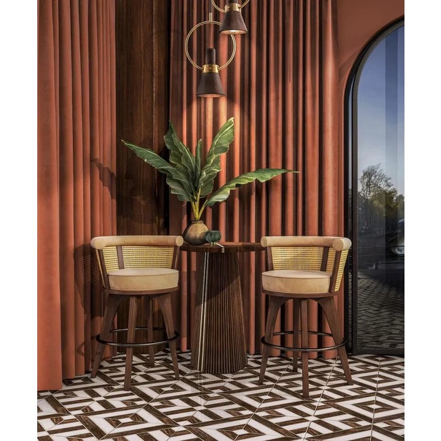 Contemporary George Bar Chair by Wood Tailors Club For Sale - Image 3 of 8