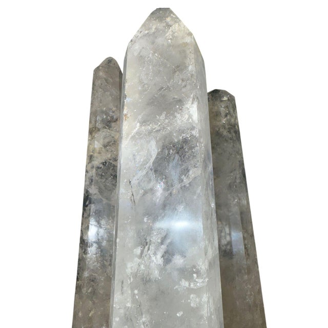 Late 20th Century Set of Five Rock Crystal Obelisk Towers on Giltwood Bases. u.s.a. 20th Century. For Sale - Image 5 of 9