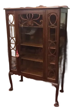 Antique Oak China Cabinet, Art Deco Cabinet