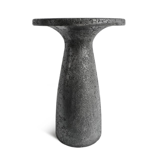 Charcoal Hourglass Outdoor Side Table Tall For Sale In Los Angeles - Image 6 of 9