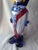 Vintage Italian Murano Hand-Blown Art Glass Clown – 12" – Red, White, & Blue Swirl For Sale - Image 4 of 4