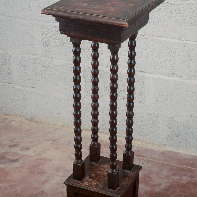 Dark Wood Turned Entrance Plant Stand For Sale - Image 15 of 16