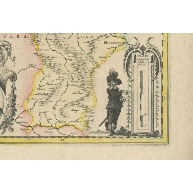 Paper Map of the Marches and Ravensberg Countie, 1660 For Sale - Image 7 of 11