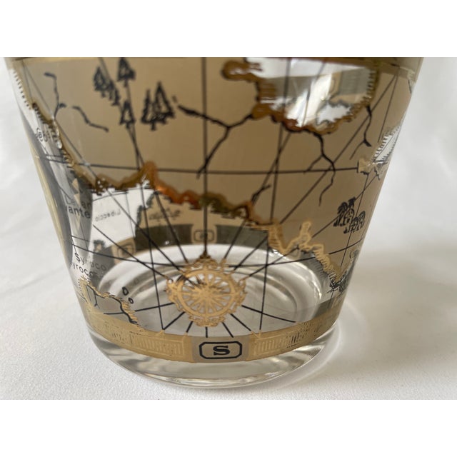 1960s 1960's Cera Barware "Old World Maps" Ice Bucket Bowl For Sale - Image 5 of 8