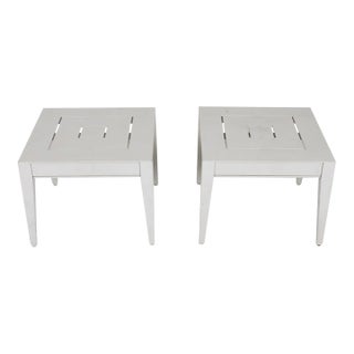 2010s McKinnon and Harris Outdoor Furniture, Wyatt Square Side Tables - A Pair. For Sale