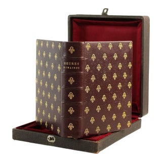 (1885) Boxed Roman "Book of Hours" With Noble Provenance - Illustrated Antique Devotional Christian Bible Art For Sale