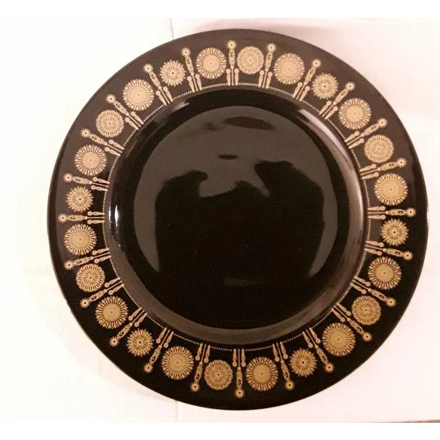 Ceramic Vintage Black Glazed Porcelain with Gold-Colored Decor by Tapio Wirkkala for Rosenthal, 1970s For Sale - Image 7 of 7