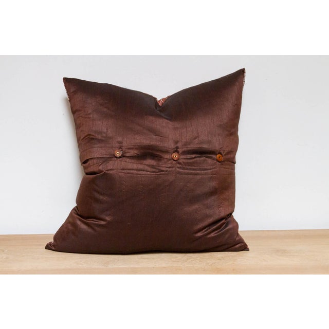 Cacao Festive Silk Euro Pillow Cover For Sale In Los Angeles - Image 6 of 7