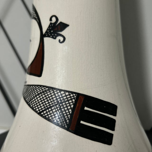 Vintage Sandien Signed Hopi Ceramic Tower Bell 13" - Large Abstract Owl Motif For Sale - Image 11 of 12