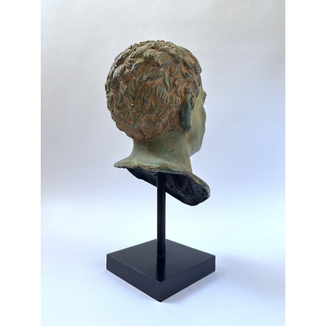 1990s Classical Greco Roman-Style Portrait Bust, on Stand For Sale - Image 11 of 12