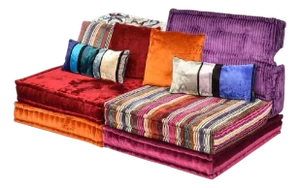 Le Mah Jong Modular Sofa Hans Hopfer Roche Bobois Missoni Silk Velvet, Corduroy