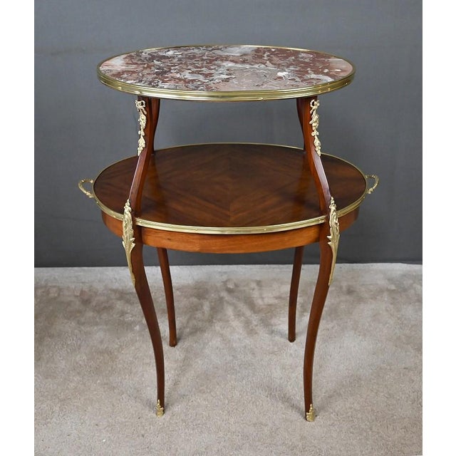 Louis XV Style Mahogany Veneer Tea Table, Early 20th Century For Sale - Image 18 of 18