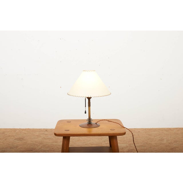 Bauhaus Table Lamp with Brass Base by Arthur Streit, 1930s For Sale - Image 3 of 14