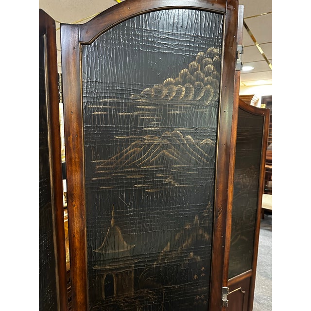 Chinoiserie Vintage Ethan Allen Chinoiserie Folding Screen For Sale - Image 3 of 9