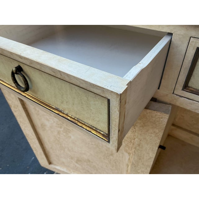 Mid-Century Italian Painted Credenza Sideboard Faux Marble Top With French Neo-Classical Styling For Sale - Image 9 of 12
