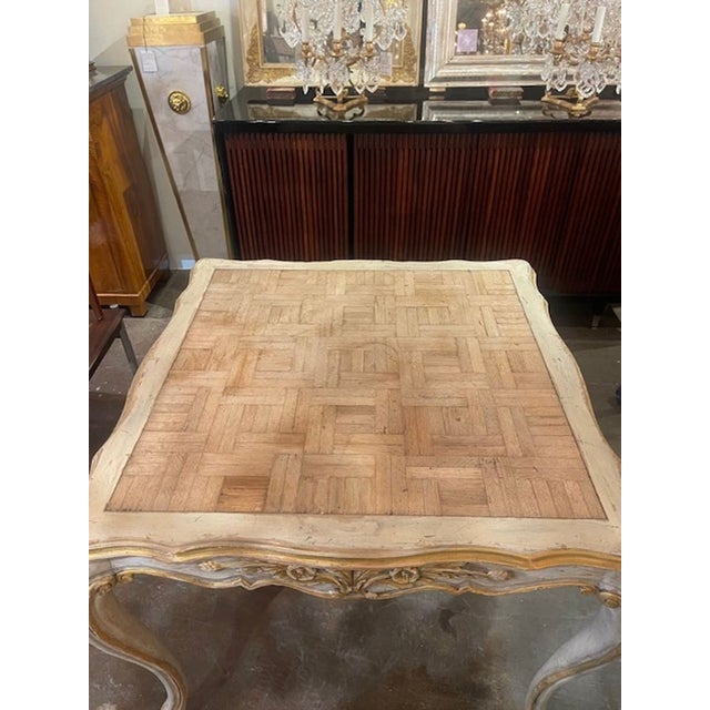 Vintage Italian Carved and Painted Game Table For Sale - Image 10 of 10