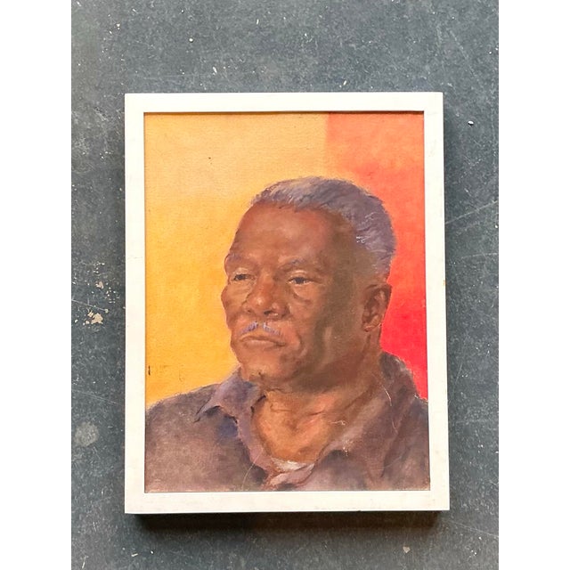 Vintage Original Oil Portrait on Canvas For Sale - Image 10 of 12