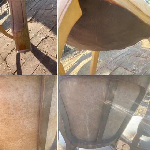 Cream Antique French Provincial Side Chairs - Pair For Sale - Image 8 of 12