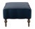 Not Yet Made - Made To Order Mirasol Scalloped Ottoman, Space Navy Linen For Sale - Image 5 of 6