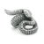 1970s Sculptural Sterling Silver Serpent Ring, Size 7.25 For Sale - Image 10 of 11