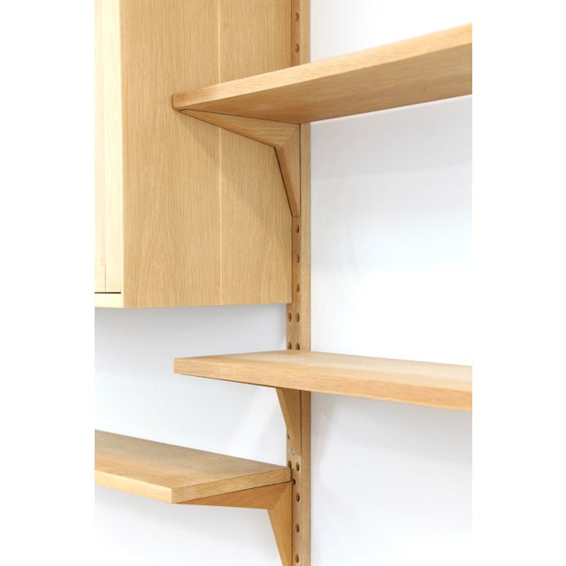 Tan Two-Strip Cado Wall Shelf in Oak by Poul Cadovius, 1960s, Set of 11 For Sale - Image 8 of 16