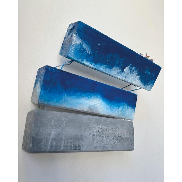 Vera Vizzi, Miniature Boat at Sea, Mixed Media Wall Sculpture, 2024 For Sale - Image 4 of 9