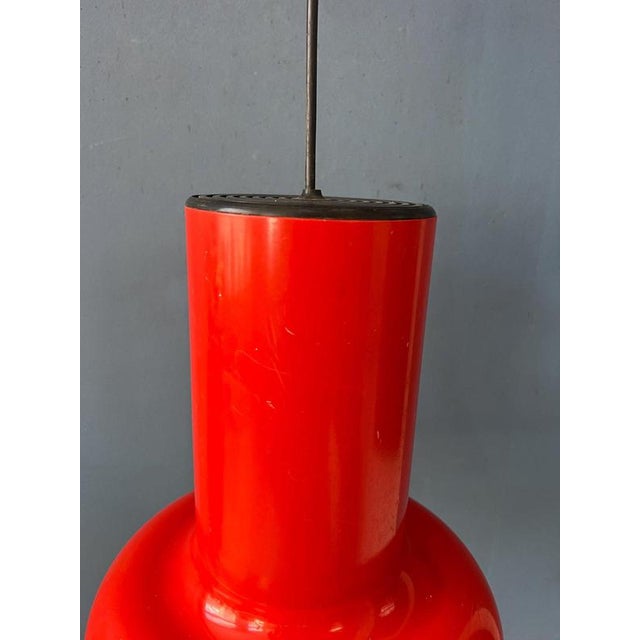 Vintage Space Age Red Cone Pendant Lamp For Sale - Image 10 of 11