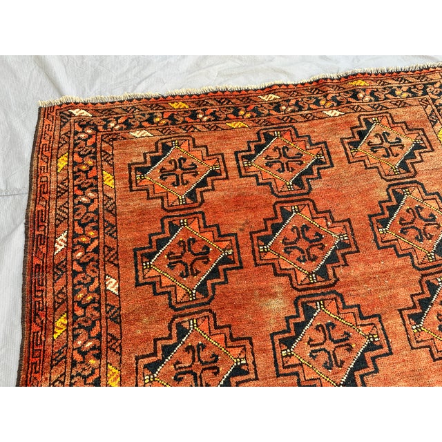 Black Rust Jowal Gul Hand-Knotted Wool Rug - 6'3" X 3'11" For Sale - Image 8 of 11