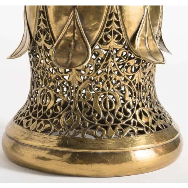 1970s Brass Southeast Asian Style Table Lamp For Sale - Image 5 of 6