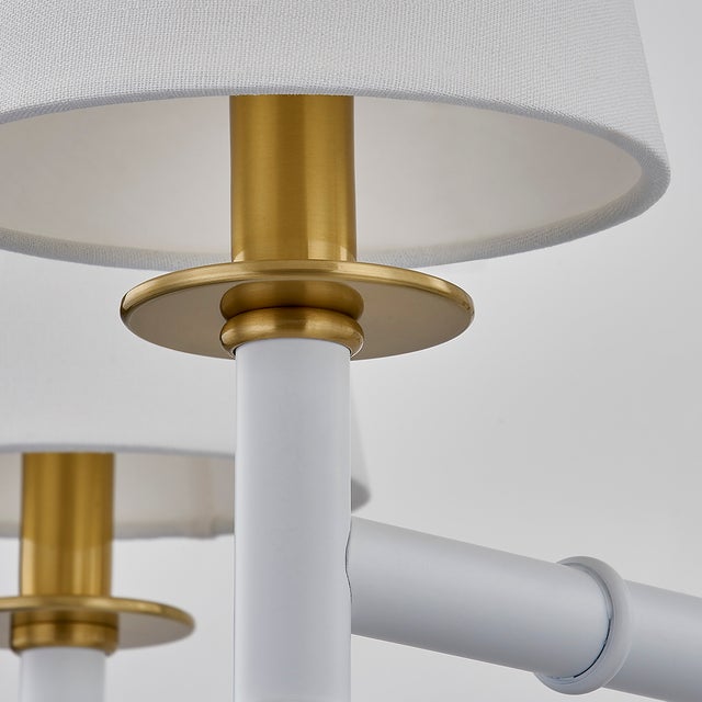 Contemporary Mitzi Banyan 28 in. 5 Light Chandelier in Aged Brass and Soft White Finish For Sale - Image 3 of 4