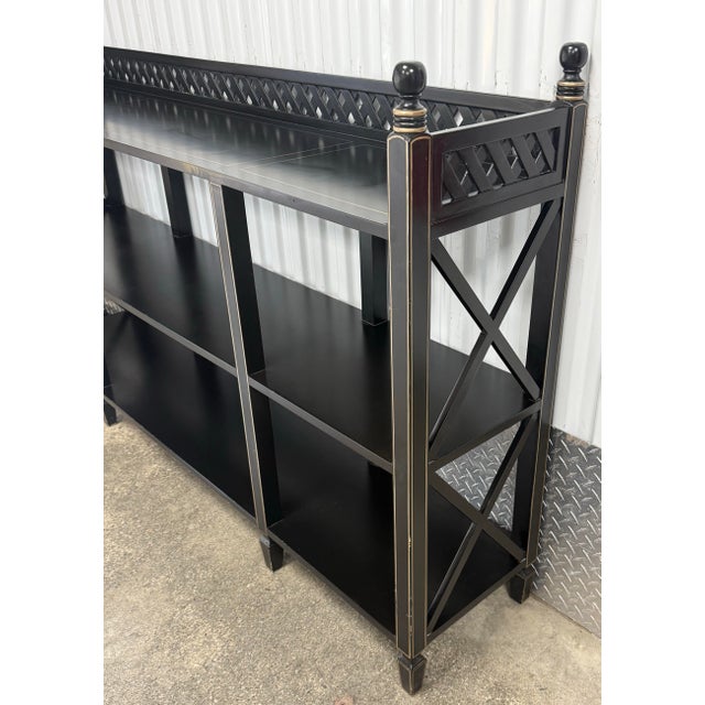 Ardley Hall Regency Style Tiered Black Console / Sofa Table For Sale In New York - Image 6 of 11