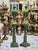 A magnificent French Empire style decorative accent featuring a luxurious malachite-inspired finish, elegant twisted...