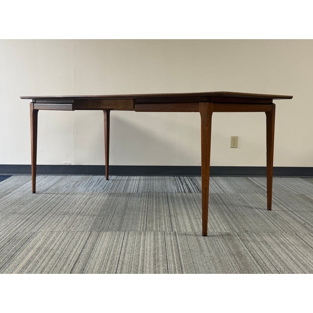 Wood Mid-Century Modern Dining Table With Two Extensions ~ Seats Up to 6 For Sale - Image 7 of 8