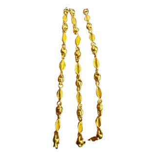 24 Karat Pure Gold Hand Made Yellow Gold Bead Necklace, 13 Gm, 18 Inch For Sale