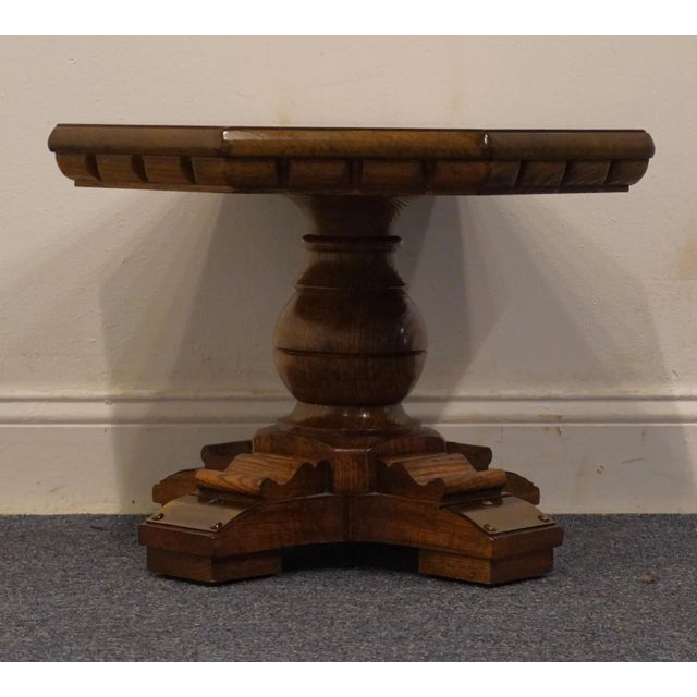 Brown Gordon's Furniture Banded Walnut Rustic European Style 21" Octagonal Accent End Table For Sale - Image 8 of 10