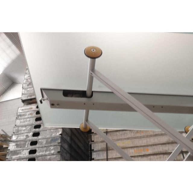 Metal Extendable Side Table in Glass with Steel Structure For Sale - Image 7 of 17