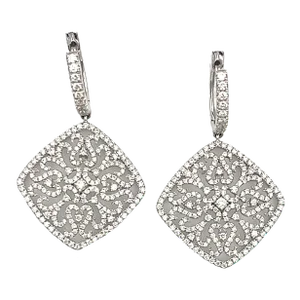 2.18 Ct Diamond Dangle Earrings - 2 Pieces