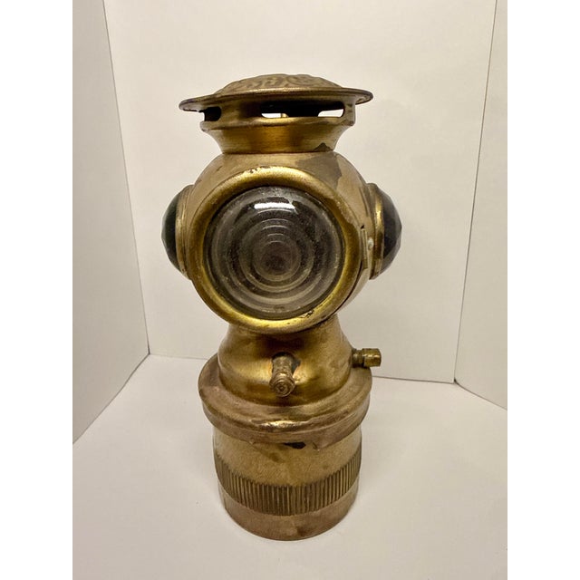 A striking antique SOLAR carbide bicycle headlamp by Badger Brass Manufacturing Co. of Kenosha, Wisconsin. Made around the...