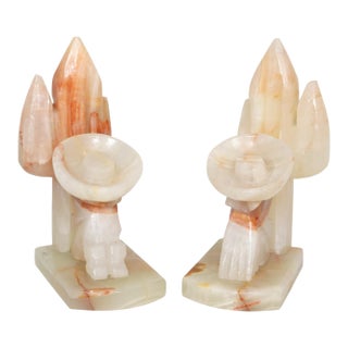 Sleeping Hombres Agate Bookends, a Pair For Sale