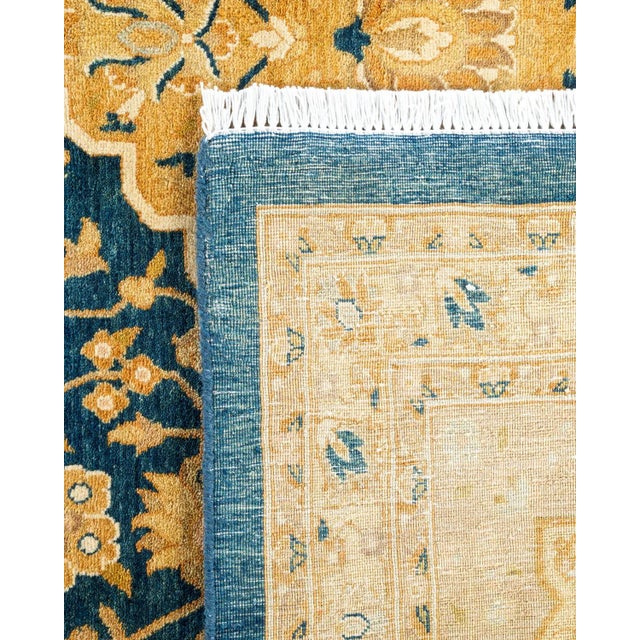 2000 - 2009 Mogul, One-of-a-Kind Hand-Knotted Area Rug - Blue, 9' 3" x 15' 1" For Sale - Image 5 of 8